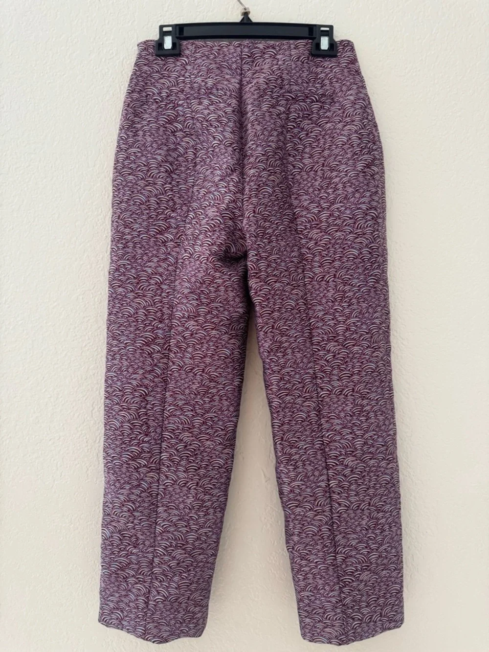 Kate Spade Party Bubbles Jacquard High Rise Crop Pants Purple Size 2 NWOT